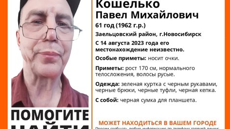 Добровольцы «ЛизаАлерт» третий день ищут 61-летнего Павла Кошелько в Новосибирске