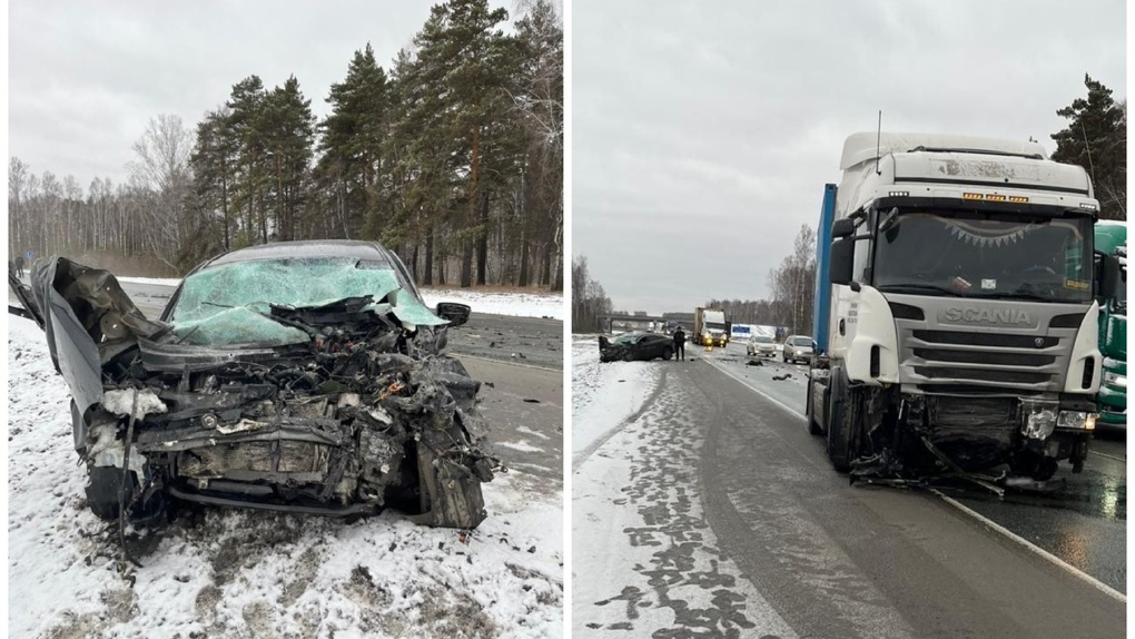 Капот навыворот: двое мужчин погибли в ДТП с грузовиком на трассе под Новосибирском