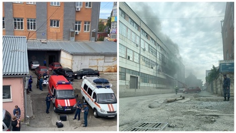 Громкий хлопок и чёрный дым: цех по производству матрасов загорелся в Новосибирске
