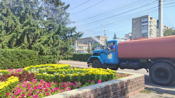 Из-за жары на омские клумбы выливают по 300 тонн воды в день
