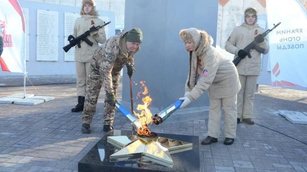 В Марьяновке к сетевому газу подключили мемориальный комплекс с Вечным огнём