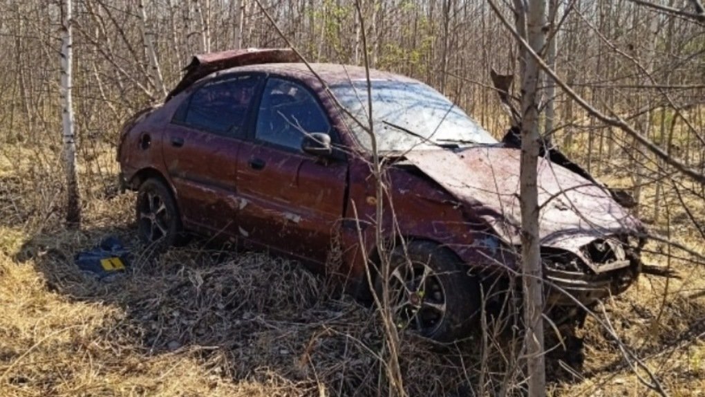 Под Омском перевернулся автомобиль: молодой водитель погиб