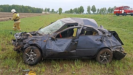Водитель «Гранты» перевернулся в кювет и погиб