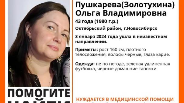 В Новосибирске вторую неделю ищут женщину в домашних тапочках и футболке