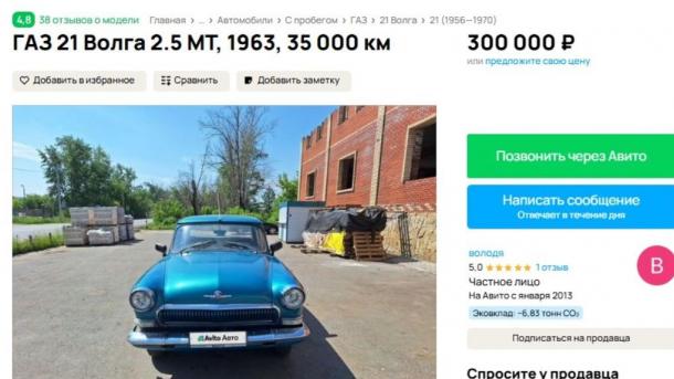 В Омске на продажу выставили ретроавтомобиль за 300 тысяч