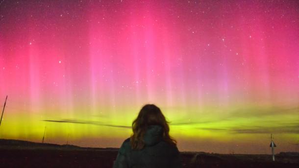 Жители Омской области любовались северным сиянием