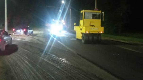 В Омске отремонтировали асфальт на развязке Волгоградской и Лукашевича