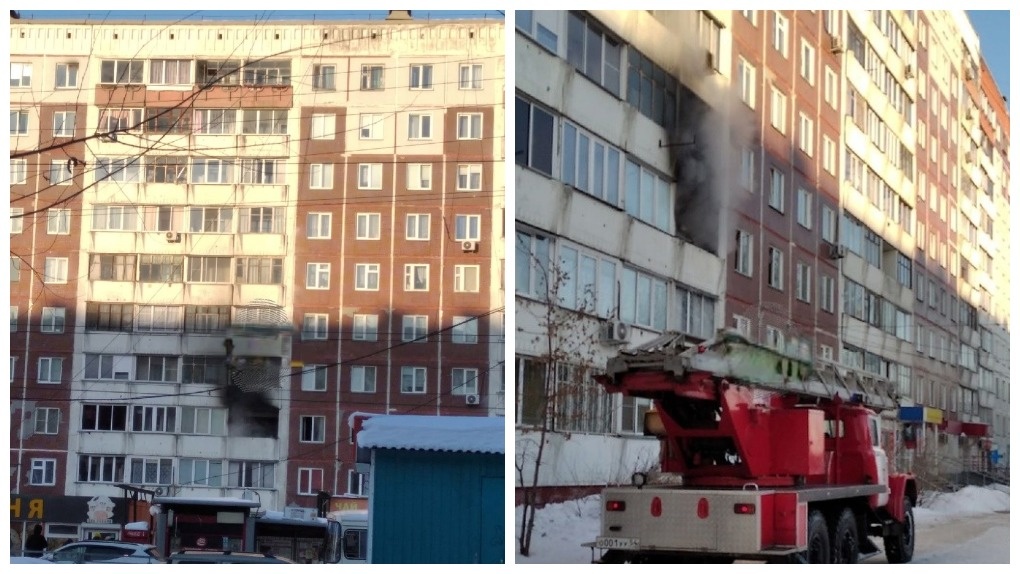 В Новосибирске пожарные спасли 12 человек из горящей многоэтажки. ВИДЕО