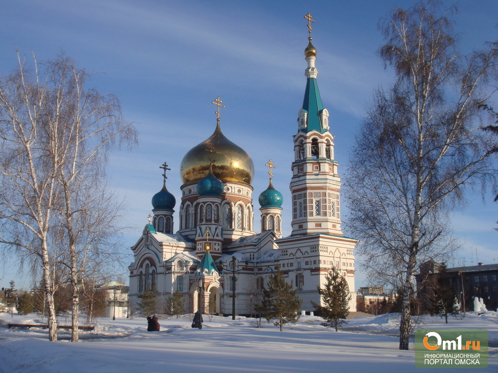 Успенский собор Омск ночью