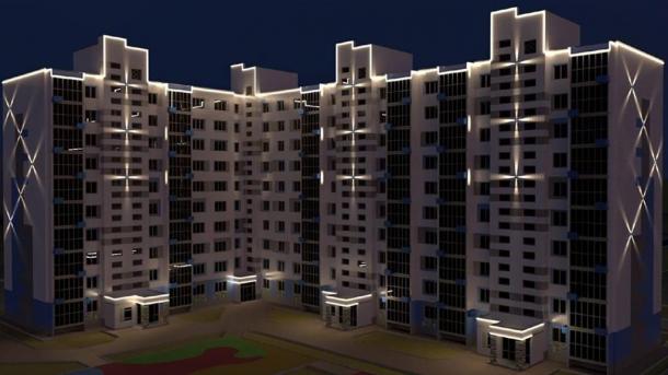 В микрорайоне Амурский появится 11-этажный дом с лоджиями и подсветкой фасада