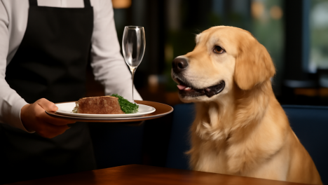 В омском ресторане подают шампанское и мраморную говядину для собак