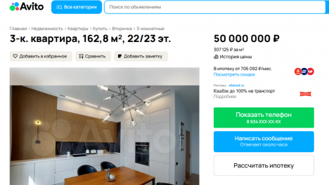 Шикарный вид и два этажа: в Омске за 50 миллионов продают современную квартиру