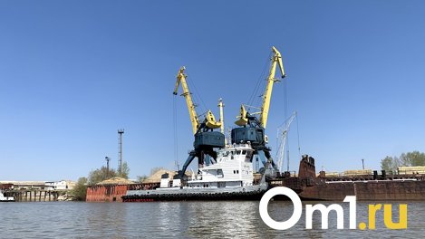 В Омске села на мель угольная баржа
