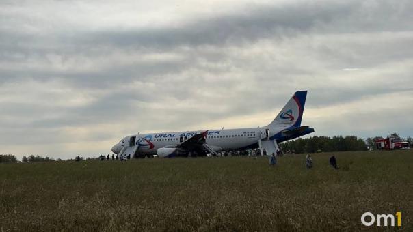 Самолет, летевший из Сочи в Омск, совершил аварийную посадку в поле