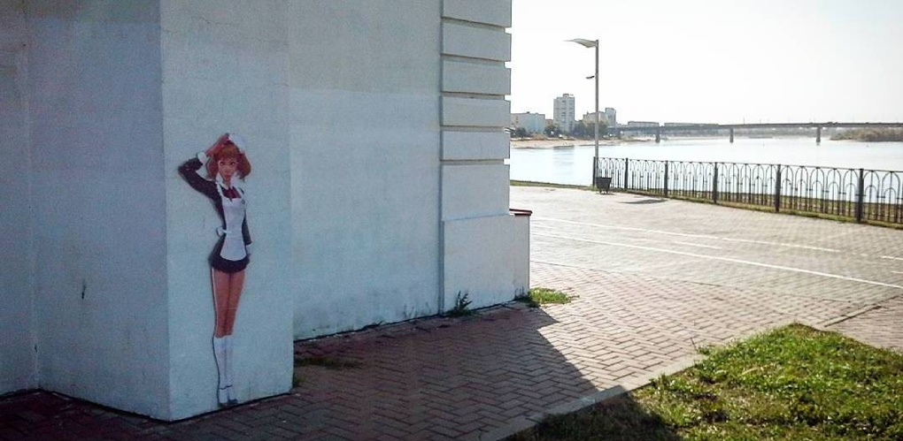 В Омске на Тобольских воротах появилось изображение школьницы