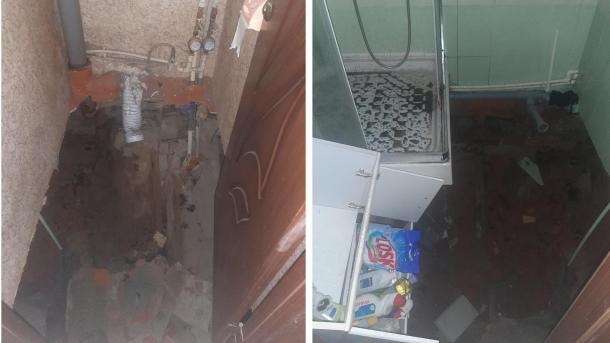 В Омске пол в квартире на первом этаже провалился в подвал