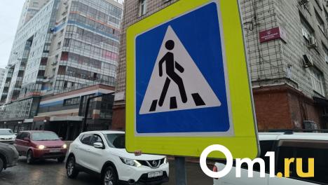 Около омских школ разметили 200 проекционных пешеходных переходов