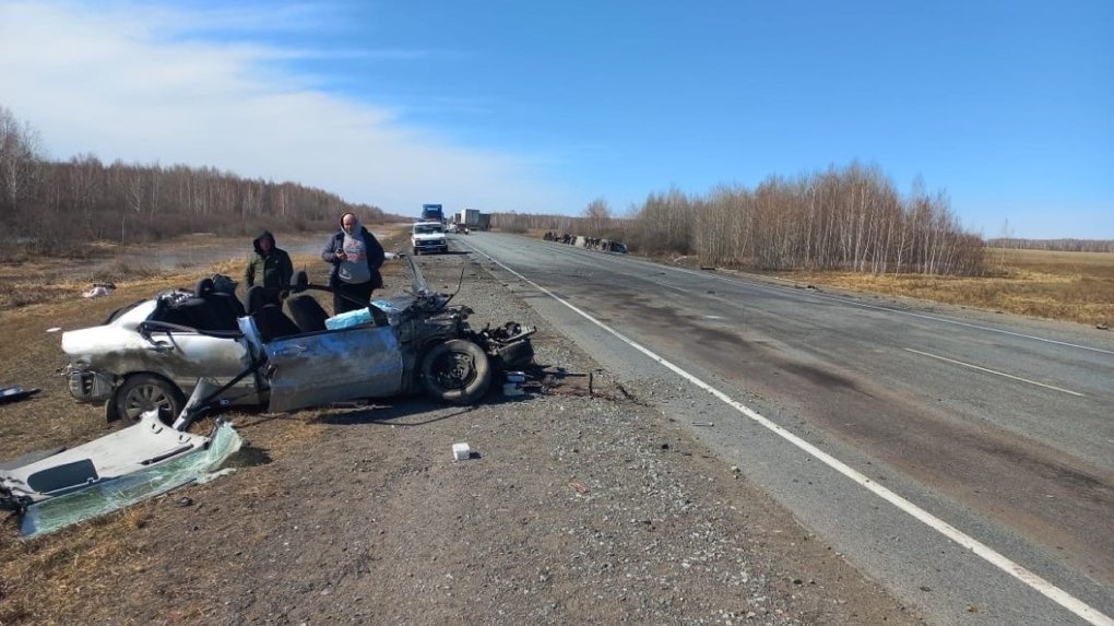 Под Омском в жуткой аварии с фурой пострадали два человека