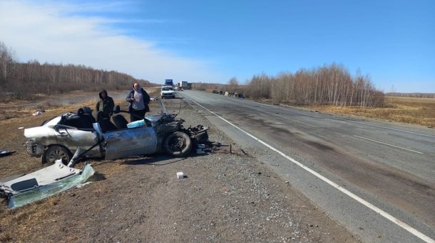 Под Омском в жуткой аварии с фурой пострадали два человека