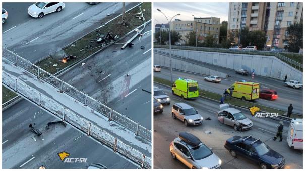 Три человека пострадали в жестком ДТП на улице Ипподромской в Новосибирске