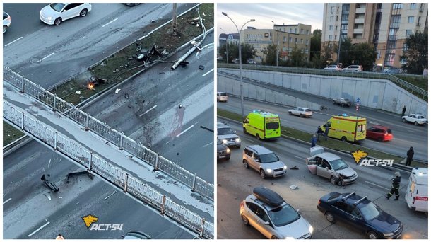 Три человека пострадали в жестком ДТП на улице Ипподромской в Новосибирске