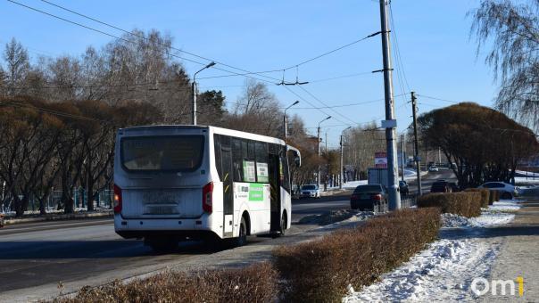Омский автобус вынужден карабкаться на сугроб, чтобы проехать по маршруту
