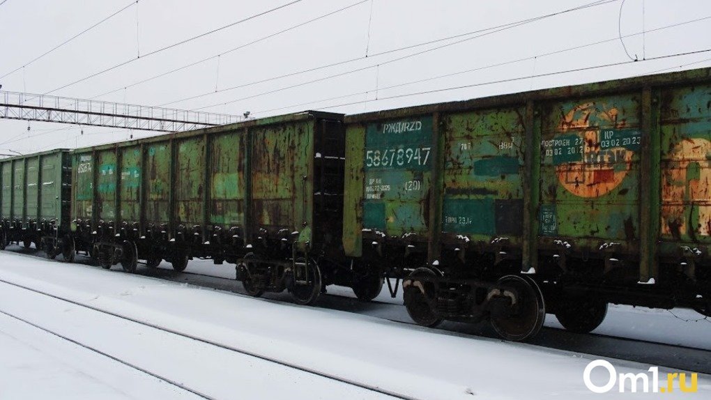 Локомотив грузового поезда столкнулся с «Газелью» на ж/д переезде в Омской области
