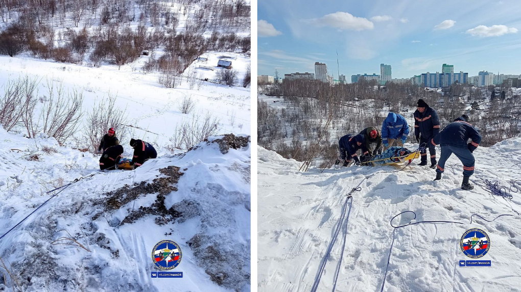 В Новосибирске прохожие спасли лыжника из оврага глубиной 250 метров