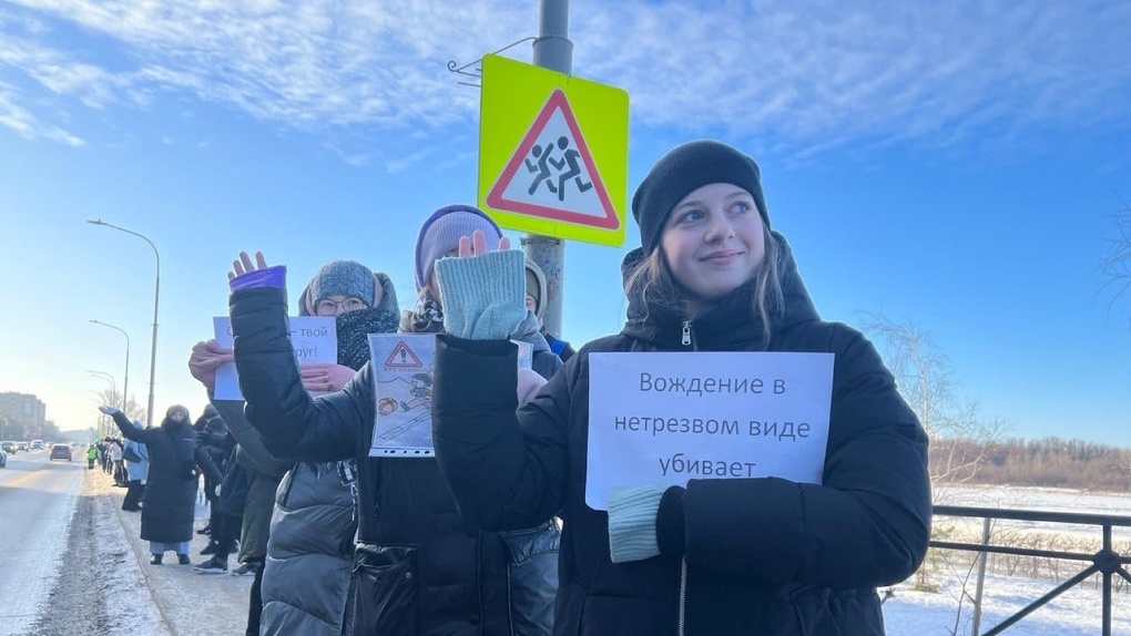 Люди с эмоциональными плакатами стояли у омских дорог. ФОТО