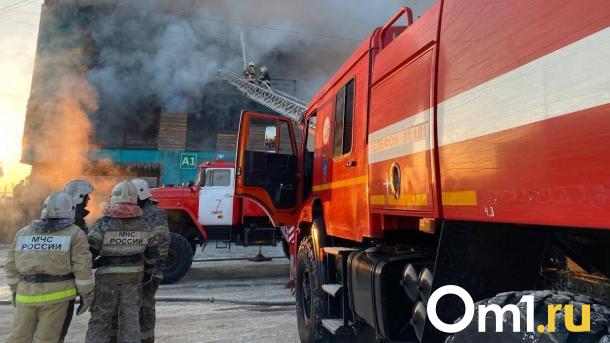 В Омске на Левобережье горит ТЦ