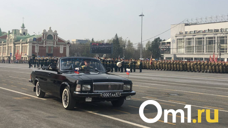 В сети появилось видео с трансляцией парада Победы в Новосибирске