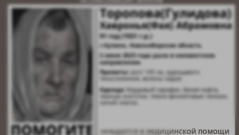 Завершились поиски 91-летней пенсионерки в Новосибирской области