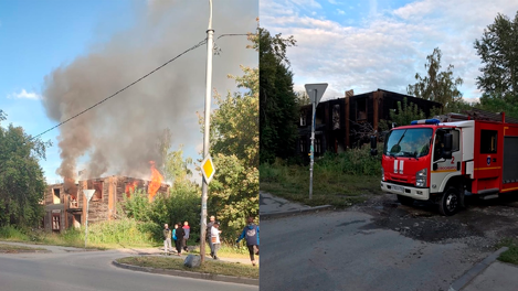 Три года хотели снести: старый барак загорелся в Новосибирске