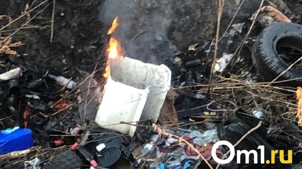 В Новосибирске горит нелегальная свалка на улице Малыгина