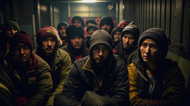 Облава на складе: мигрантов под конвоем отправили в военкомат под Новосибирском