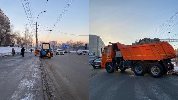 На очистку улиц Новосибирска вышли 193 уборочные машины