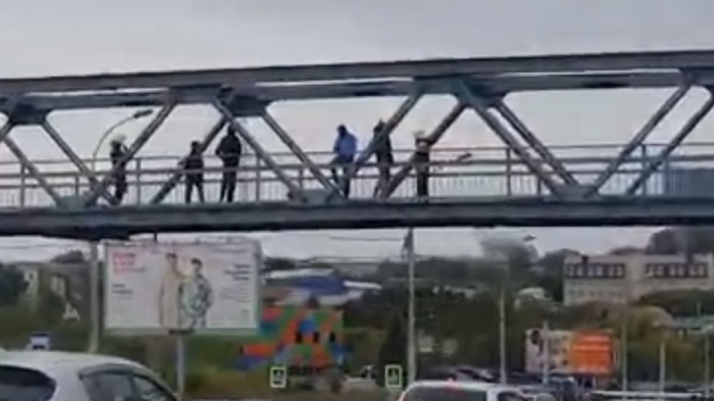 Новосибирца спасли от падения с пешеходного моста
