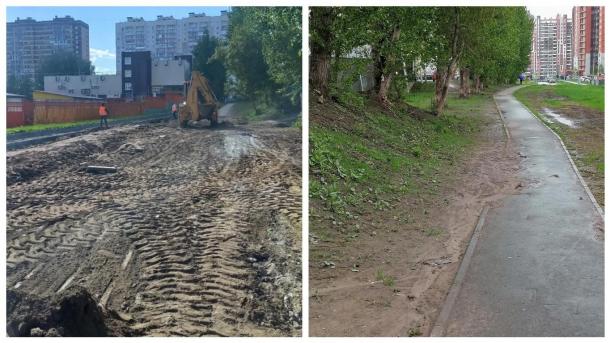 В Новосибирске снесли новый тротуар: местные жители недоумевают