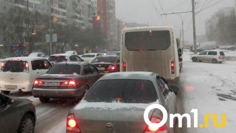 Из-за омских ям на трассе возникла гигантская пробка