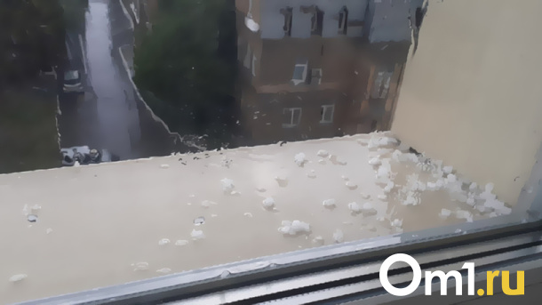 Крупный град и дождь обрушились на Новосибирск. ВИДЕО