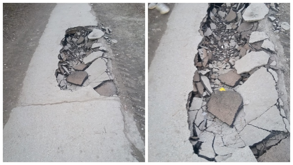 Земля уходит из-под ног: новосибирца возмутила дыра на тротуаре в Дзержинском районе