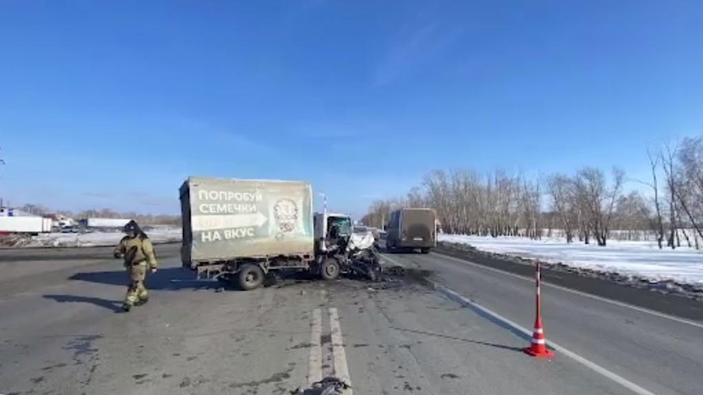 Момент ДТП с грузовиком на трассе Омск – Тюмень попал на видео