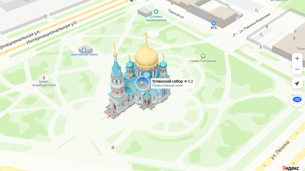 Сервис «Яндекс.Карты» представил трёхмерные цветные модели знаковых мест Омска