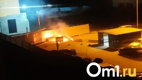 Полыхающая мусорка разбудила жителей Калининского района в Новосибирске. ВИДЕО