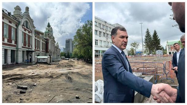 Кудрявцев обрушился с критикой на затянувшуюся реконструкцию Первомайского сквера Новосибирска