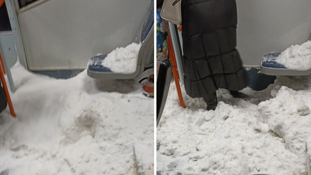 На сугробы в трамвае пожаловались новосибирцы после обильного снегопада