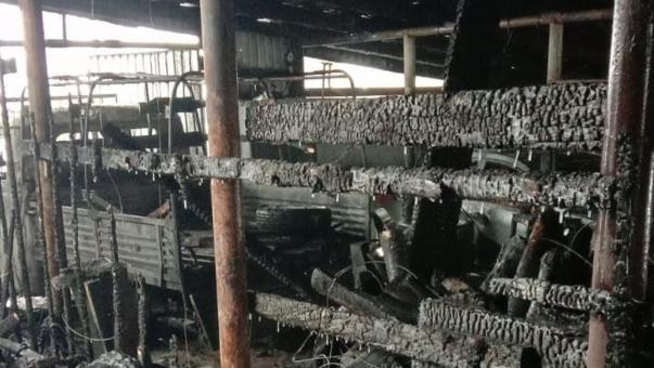Под Омском сгорел гараж с двумя автомобиля