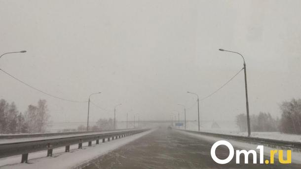 Из-за метели в Омской области ввели ограничение на трассах
