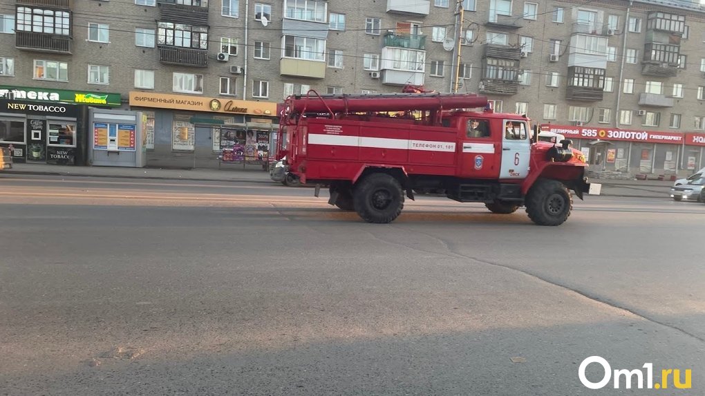 В Омске пожарная машина на встречке врезалась в легковушку