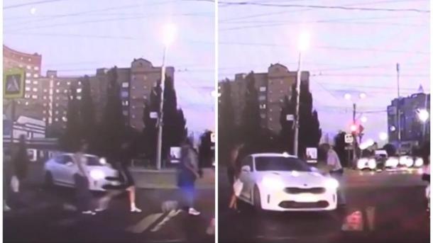 Юный омич проехал на красный, едва не сбив людей на переходе